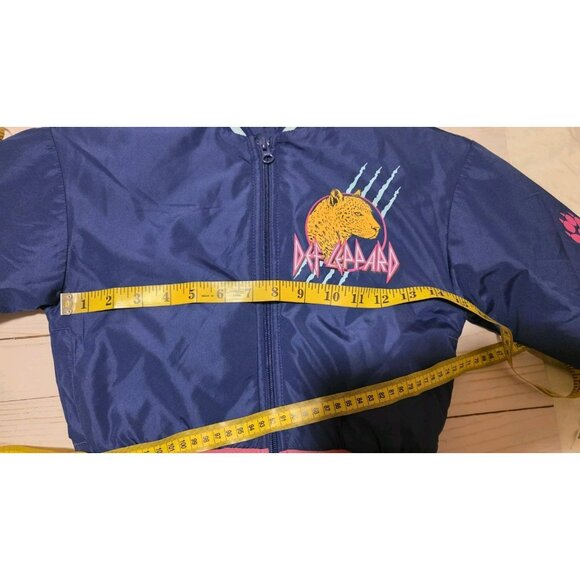 Def Leppard Jacket Girls Size 6 6x Navy Full Zip Bomber Jacket Size NWT Rock 80s - Picture 10 of 12